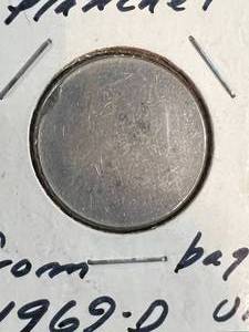 UNC BLANK PLANCHET FROM 1969-D NICKEL BAG