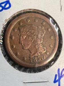 1850 US BRAIDED HAIR LARGE CENT