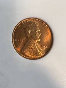 1945-D US WHEAT CENT ANACS MS63 RED DOUBLE DIE