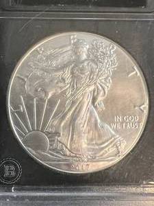 2017 AMERICAN SILVER EAGLE IN BLACK SLAB BU