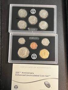 US MINT 225TH ANNIVERSARY ENHANCED UNC COIN SET