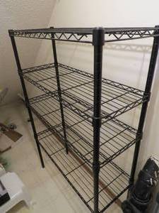 Black 4 shelf Metal Rack - 36 x 14 x 54