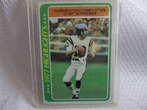 lot 43 image: 1978 Topps Fran Tarkenton HighLight...
