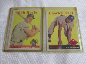 lot 55 image: 1958 Topps Charley Neal & Bob Hazle...