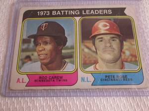 lot 71 image: 1974 Topps Pete Rose & Rod Carew Ba...