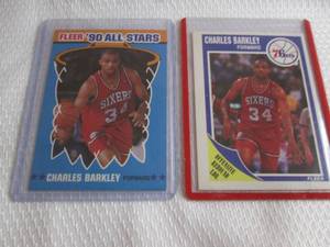 lot 84 image: 1989 & 1990 Fleer Charles Barkley C...