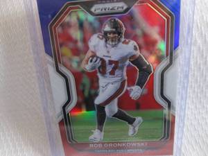lot 97 image: 2020 Prizm Rob Gronkowski Red White...