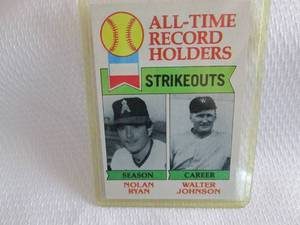 lot 109 image: 1979 Topps Nolan Ryan Strikeout All...