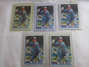 lot 139 image: 5 1982 Danny Ainge Topps Baseball C...