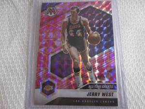 lot 143 image: 2020-21 Mosaic Jerry West Camo Pink...