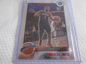 lot 145 image: 2019-20 Hoops Zion Williamson Premi...