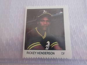 lot 154 image: 1983 Fleer Rickey Henderson Stamp...