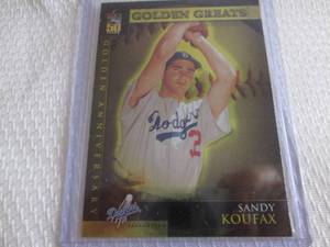 lot 158 image: 2000 Topps Sandy Koufax Golden Grea...