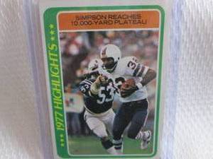 lot 168 image: 1978 Topps OJ Simpson Card...