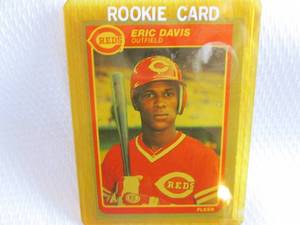 lot 170 image: 1985 Fleer Eric Davis Rookie Card...
