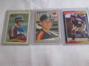lot 177 image: 1989 Craig Biggio Topps, Fleer & Do...