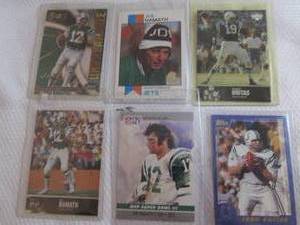 lot 227 image: Joe Namath & Johnny Unitas Cards...