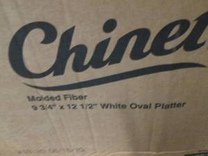 lot 473 image: Case of 500- Chinet White Oval Plat...