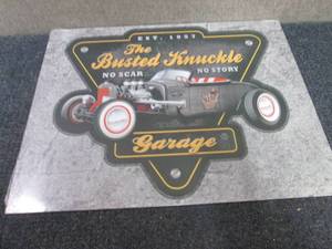 lot 488 image: Metal Busted Knuckle Garage Sign 16...