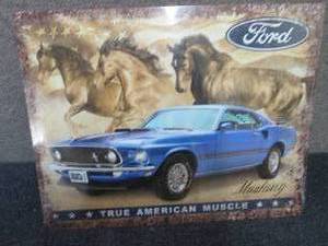 lot 489 image: Metal Mustang Sign 16x12.5 inches...