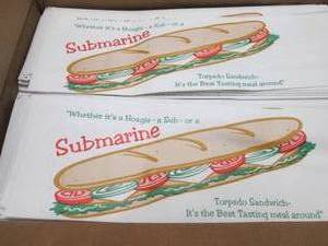 lot 355 image: Case of 1000- Sub Sandwich White Pa...