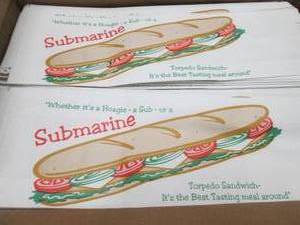 lot 356 image: Case of 1000- Sub Sandwich White Pa...