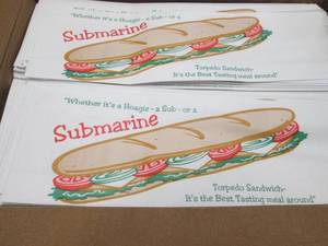 lot 358 image: Case of 1000- Sub Sandwich White Pa...