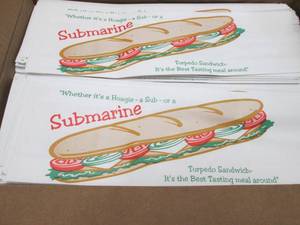 lot 359 image: Case of 1000- Sub Sandwich White Pa...