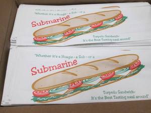 lot 361 image: Case of 1000- Sub Sandwich White Pa...