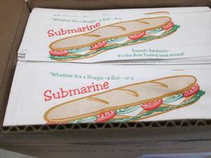 lot 362 image: Case of 1000- Sub Sandwich White Pa...