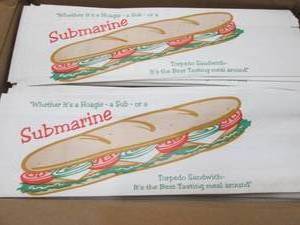 lot 375 image: Case of 1000- Sub Sandwich White Pa...