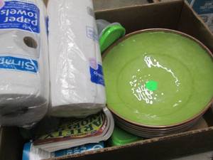 lot 404 image: Box of Assorted Small Overstock Ite...