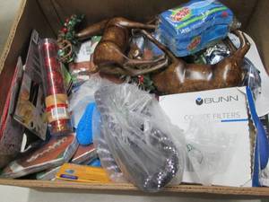lot 407 image: Box of Assorted Small Overstock Ite...