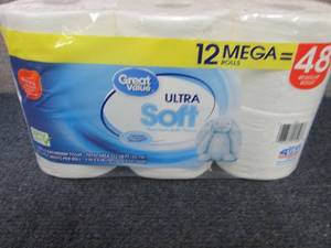 lot 411 image: 12 Mega Rolls Great Value Ultra Sof...