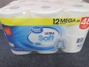 lot 414 image: 12 Mega Rolls Great Value Ultra Sof...