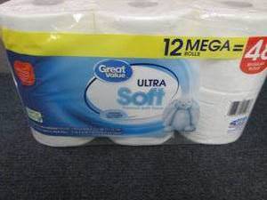 lot 417 image: 12 Mega Rolls Great Value Ultra Sof...