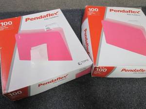 lot 464 image: 2- 100 pks Pendaflex Pink Full Tab ...