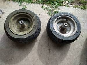 lot 7 image: (2) Riding Mower Wheels