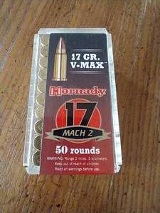 lot 65 image: 50 Rounds .17 Mach 2 V-Max Ammunition