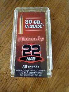 lot 68 image: 50 Rounds .22 Mag V-Max Ammunition