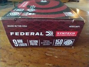 lot 80 image: 50 Rounds 9mm Luger Total Synthetic Jacket Ammunition