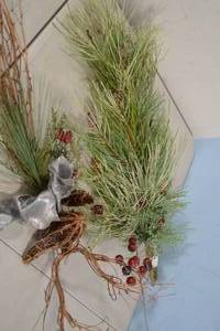 lot 8 image: Pine Branch Decorations, Deer Head Branch