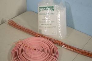 lot 26 image: Stemsons Gerbera Stem Sleeves  Glitter Stems and Pink Wooden Craft Ribbon