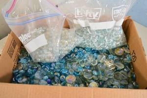 lot 86 image: Box of Glass MarblesBeads for AquariumTerrarium Landscaping
