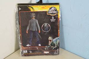 lot 137 image: Jurassic World Childrens Velociraptor Blue Costume XS