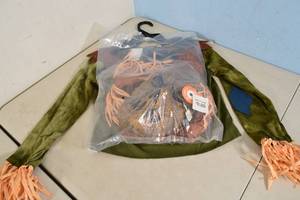lot 145 image: Childrens Scarecrow Halloween Costume Shirt  Light Up Mask and Hat