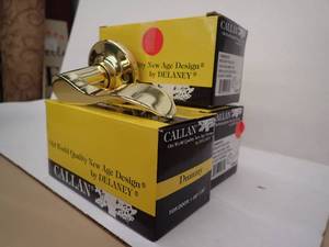 DELANEY-Callan  Polished Brass Bennett Dummy Lever (3)
