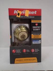 KWIKSET DeadboltKeyed Both Sides - Polished Brass