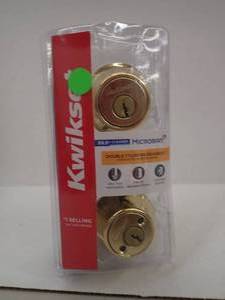 KWIKSET Double Cylinder Deadbolt - Polished Brass