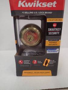 KWIKSET DeadboltKeyed Both Sides - Polished Brass
